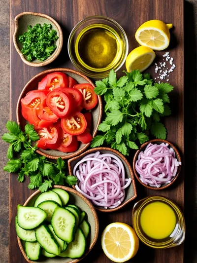 Easy Shirazi Salad Recipe - ingredients preparation
