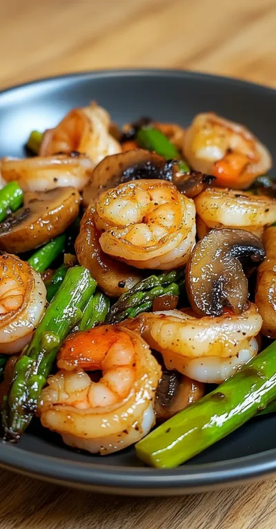 Shrimp and Asparagus Stir-Fry with Mushrooms