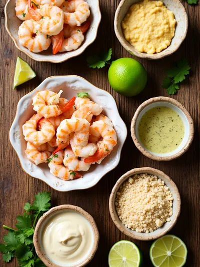 Shrimp Fritters With Lime Mayonnaise - ingredients preparation