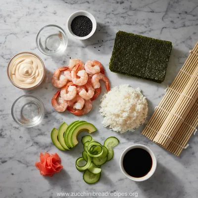 Spicy Shrimp Sushi Stacks - cooking process