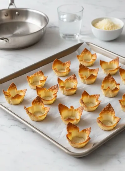 Spinach & Artichoke Wonton Cups - ingredients preparation