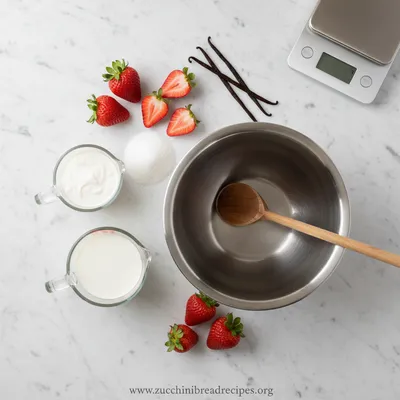 Homemade Strawberry Ice Cream - cooking process