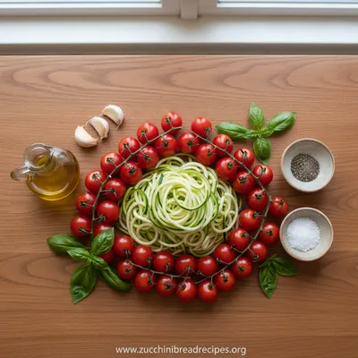 Healthy Tomato Zucchini Pasta Recipe - cooking process