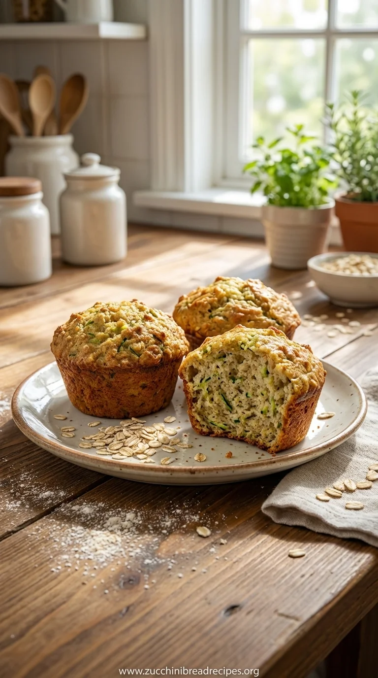 Zucchini Banana Muffins with Oats: Healthy Breakfast Recipe