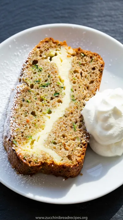 Zucchini Bread Recipe with Cheesecake Ribbon - ready to serve