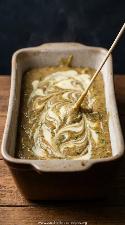 Zucchini Bread Recipe with Cheesecake Ribbon - cooking process