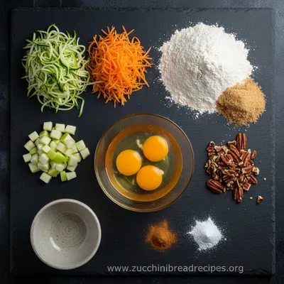 Zucchini Carrot Apple Bread with Pecans - cooking process