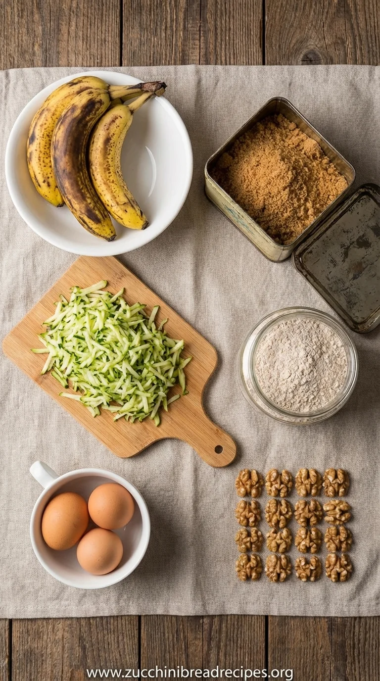 Zucchini Banana Bread: Moist and Healthy Recipe - ingredients preparation