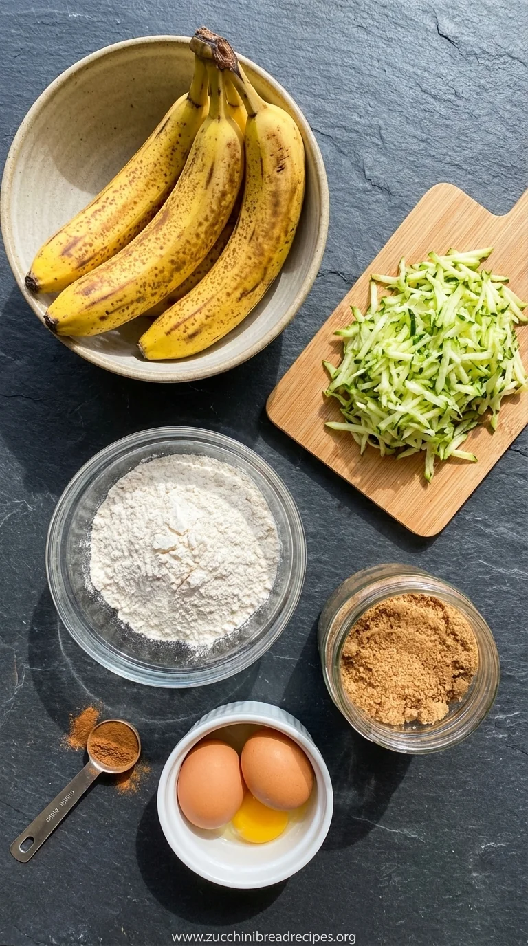 Easy One-Bowl Zucchini Banana Bread Recipe - ingredients preparation