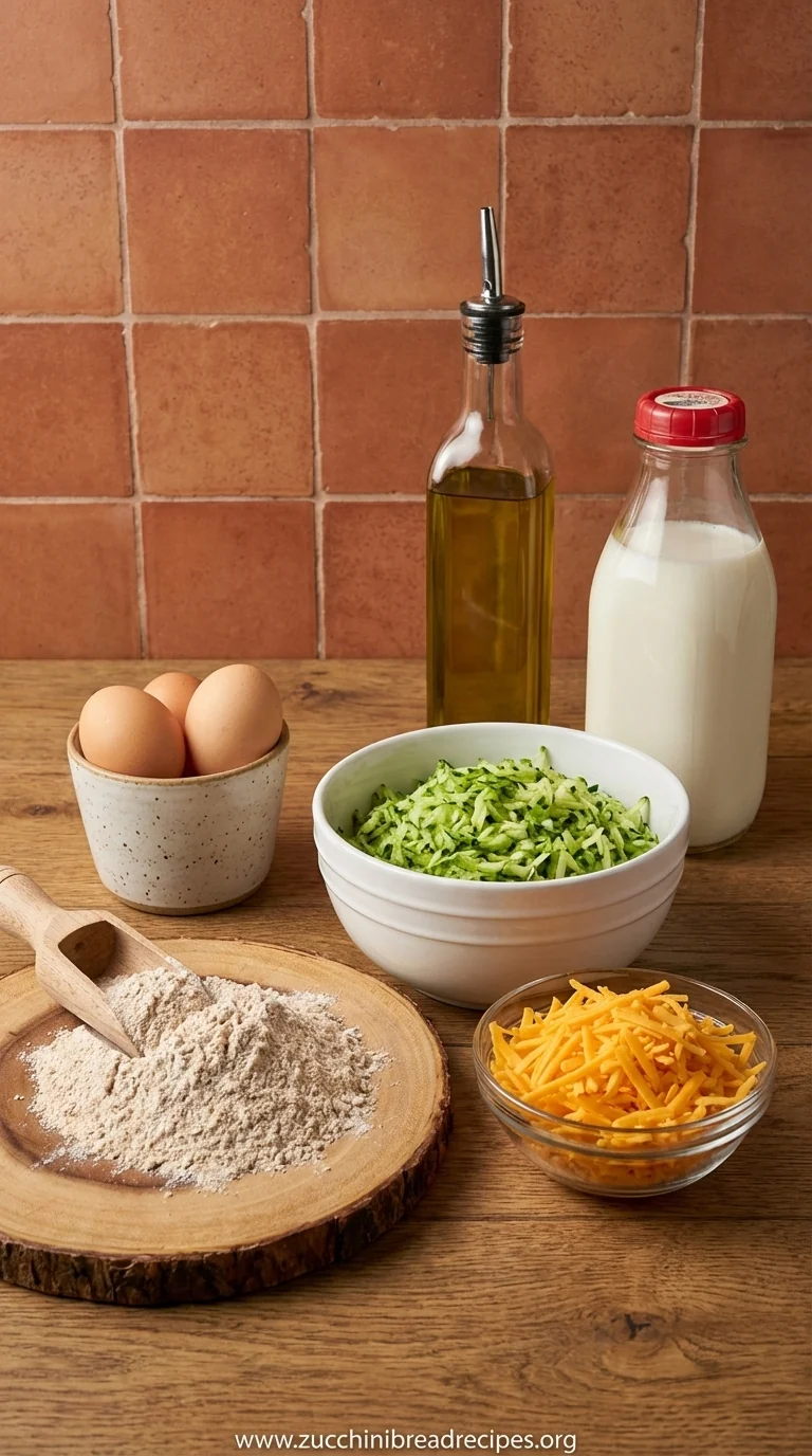 Garden Zucchini Cheddar Quick Bread Recipe - ingredients preparation