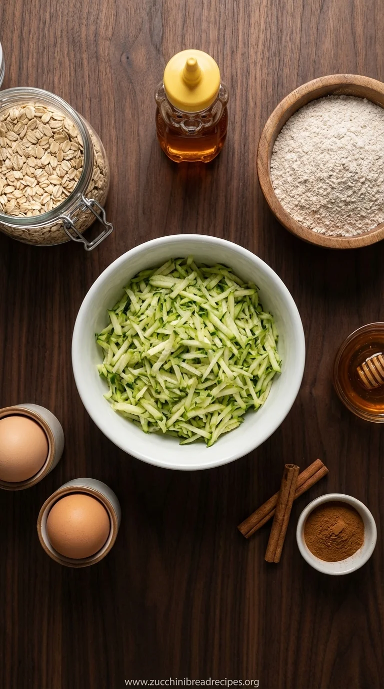 Zucchini Oatmeal Muffins Recipe - Healthy Breakfast Option - ingredients preparation