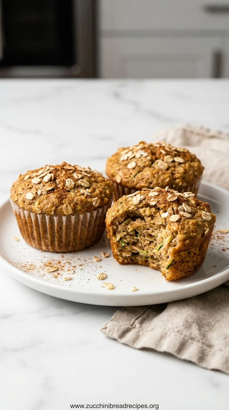 Zucchini Oatmeal Muffins Recipe - Healthy Breakfast Option - ready to serve